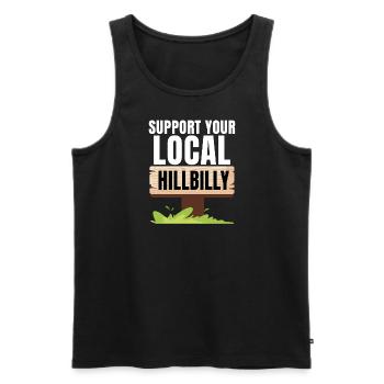 Unterstützen Sie Ihren lokalen Hillbilly - Männer Premium Bio Tank Top - Schwarz - Vorne - Michal (187cm)