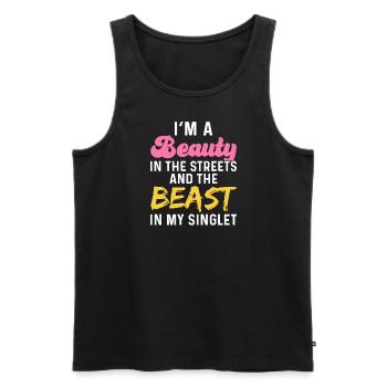 Ich bin eine Schönheit auf der Straße und das Bies - Männer Premium Bio Tank Top - Schwarz - Vorne - Michal (187cm)