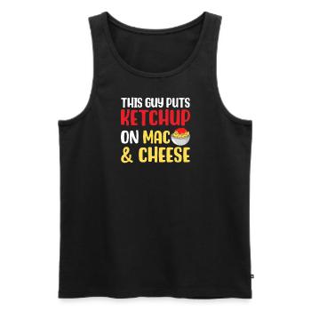 Dieser Typ macht Ketchup auf Mac und Käse - Männer Premium Bio Tank Top - Schwarz - Vorne - AI Model Male 178 light (178cm)