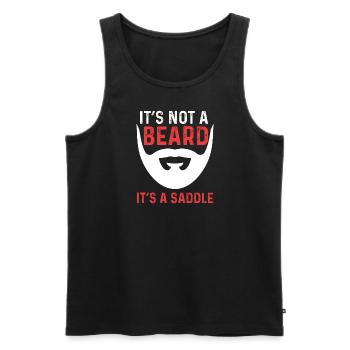 Es ist kein Bart, es ist ein Sattel - Männer Premium Bio Tank Top - Schwarz - Vorne - Michal (187cm)