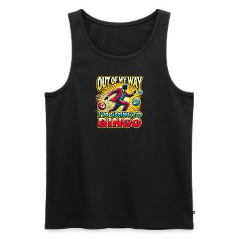 Aus dem Weg, ich gehe zum Bingo - Männer Premium Bio Tank Top - Schwarz - Vorne - Michal (187cm)