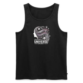 Dein Geist ist das Universum, erforsche es - Männer Premium Bio Tank Top - Schwarz - Vorne - AI Model Male 178 light (178cm)