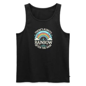 Nach dem Regen gibt es immer einen Regenbogen - Männer Premium Bio Tank Top - Schwarz - Vorne - Michal (187cm)
