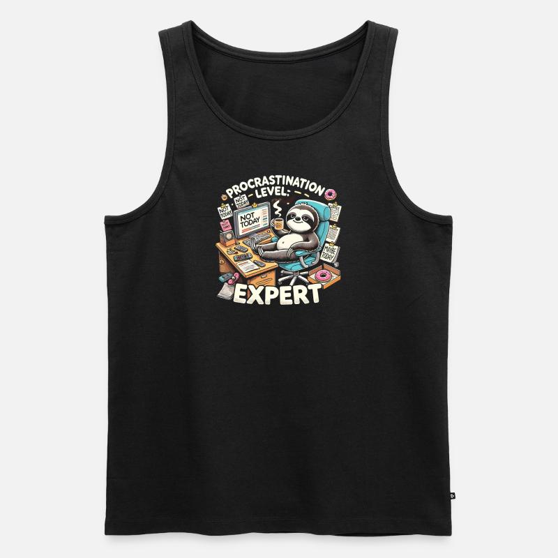 Prokrastination Stufe Experte - Männer Premium Bio Tank Top - Schwarz