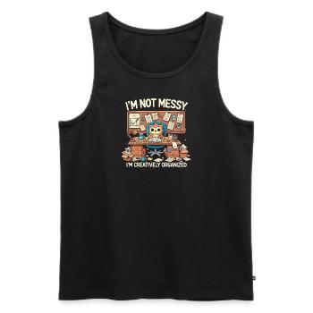 Ich bin nicht unordentlich, ich bin kreativ organi - Männer Premium Bio Tank Top - Schwarz - Vorne - Michal (187cm)