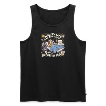 Tut mir leid, dass ich zu spät komme, mein Sternze - Männer Premium Bio Tank Top - Schwarz - Vorne - AI Model Male 178 light (178cm)