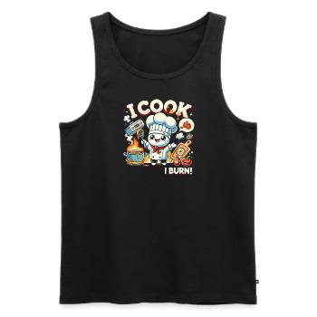 Ich koche, also brenne ich - Männer Premium Bio Tank Top - Schwarz - Vorne - AI Model Male 178 light (178cm)