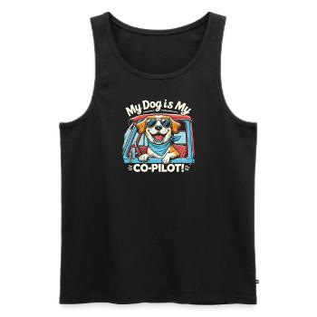 Mein Hund ist mein Co-Pilot - Männer Premium Bio Tank Top - Schwarz - Vorne - AI Model Male 178 light (178cm)