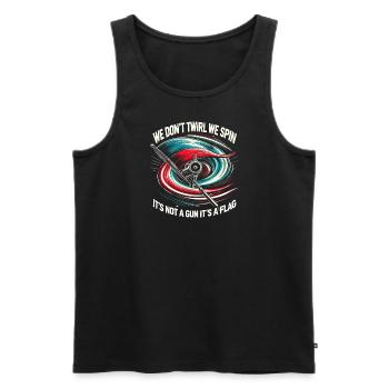 Wir wirbeln nicht, wir drehen uns Es ist keine Waf - Männer Premium Bio Tank Top - Schwarz - Vorne - AI Model Male 178 light (178cm)