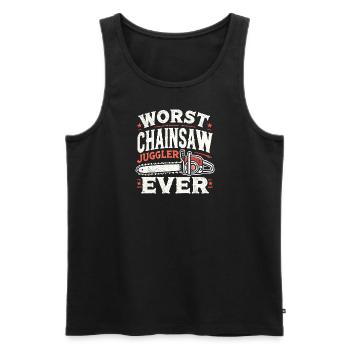 Der schlechteste Kettensägenjongleur aller Zeiten - Männer Premium Bio Tank Top - Schwarz - Vorne - Michal (187cm)