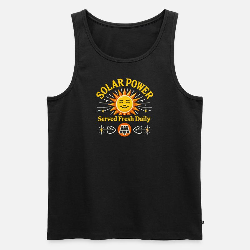 Solarstrom Täglich frisch serviert - Männer Premium Bio Tank Top - Schwarz