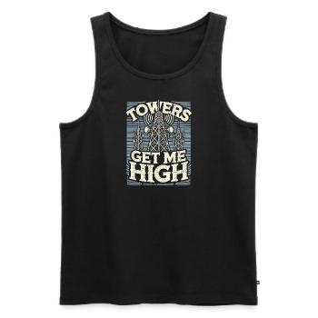 Türme machen mich high - Männer Premium Bio Tank Top - Schwarz - Vorne - Michal (187cm)