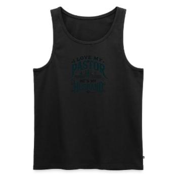 Ich liebe meinen Pastor, er ist mein Ehemann - Männer Premium Bio Tank Top - Schwarz - Vorne - Michal (187cm)