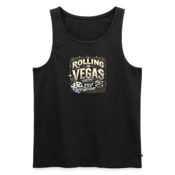Rolling In Vegas für meinen 21. Geburtstag - Männer Premium Bio Tank Top - Schwarz - Vorne - Michal (187cm)