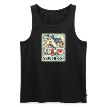 Es ist ein neues Haus - Männer Premium Bio Tank Top - Schwarz - Vorne - Michal (187cm)