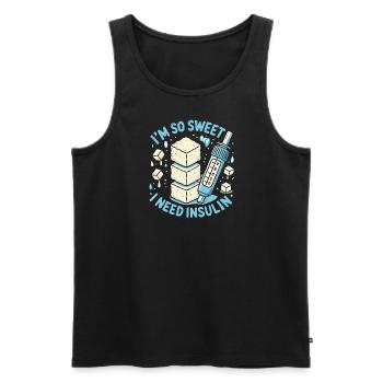 Ich bin so süß, dass ich Insulin brauche - Männer Premium Bio Tank Top - Schwarz - Vorne - Michal (187cm)