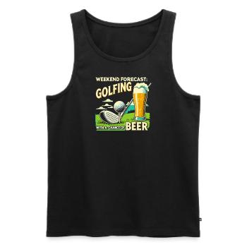 Wochenendvorhersage: Golfen mit einer Chance auf - Männer Premium Bio Tank Top - Schwarz - Vorne - Michal (187cm)