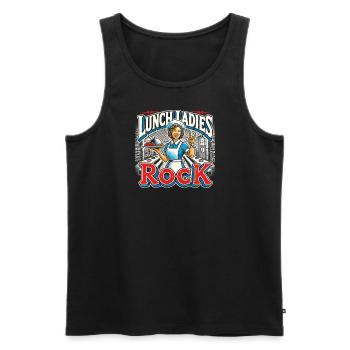 Mittagessen Ladies Rock - Männer Premium Bio Tank Top - Schwarz - Vorne - AI Model Male 178 light (178cm)