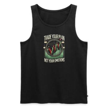 Handeln Sie mit Ihrem Plan, nicht mit Ihren - Männer Premium Bio Tank Top - Schwarz - Vorne - Michal (187cm)