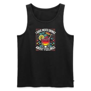 Ich habe gemischte Drinks über Gefühle - Männer Premium Bio Tank Top - Schwarz - Vorne - Michal (187cm)