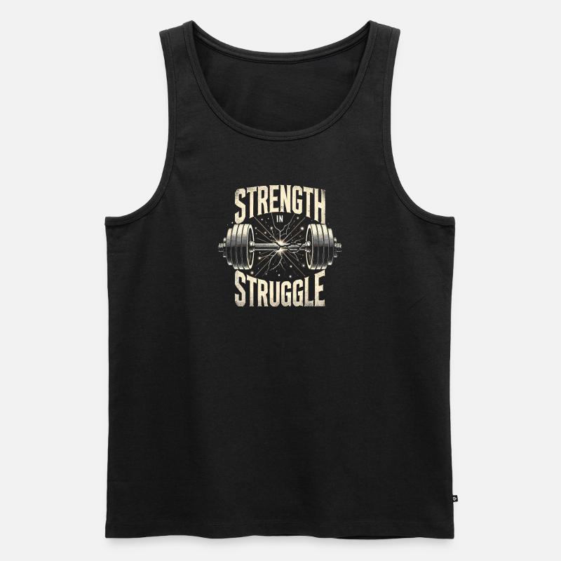 Stärke im Kampf - Männer Premium Bio Tank Top - Schwarz