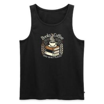 Bücher Kaffee und stille Örtchen - Männer Premium Bio Tank Top - Schwarz - Vorne - Michal (187cm)