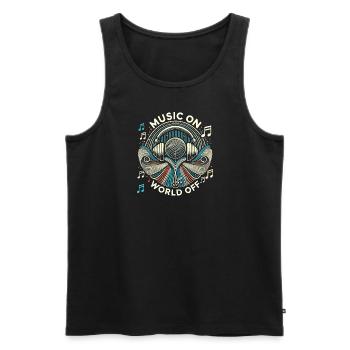 Musik ein Welt aus - Männer Premium Bio Tank Top - Schwarz - Vorne - Michal (187cm)