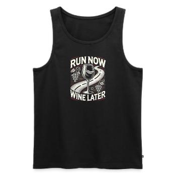 Jetzt laufen Wein später - Männer Premium Bio Tank Top - Schwarz - Vorne - Michal (187cm)