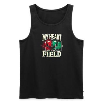 Mein Herz ist auf diesem Feld - Männer Premium Bio Tank Top - Schwarz - Vorne - Michal (187cm)