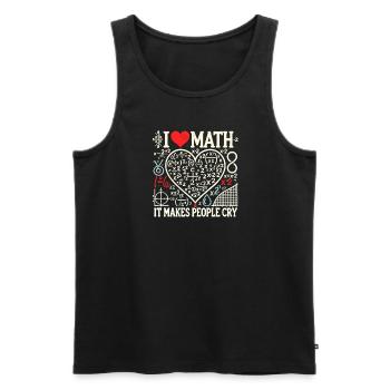 Ich liebe Mathe - es bringt die Leute zum Weinen - Männer Premium Bio Tank Top - Schwarz - Vorne - Michal (187cm)