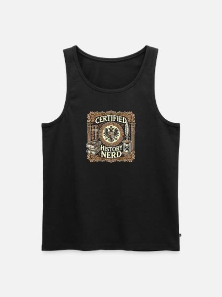 Zertifizierter Geschichts-Nerd - Männer Premium Bio Tank Top - Schwarz