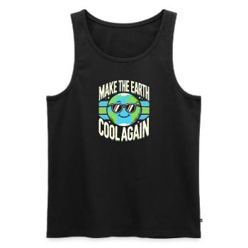 Die Erde wieder kühl machen - Männer Premium Bio Tank Top - Schwarz - Vorne - Michal (187cm)