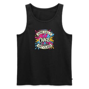 Manche nennen es Chaos, wir nennen es - Männer Premium Bio Tank Top - Schwarz - Vorne - Michal (187cm)