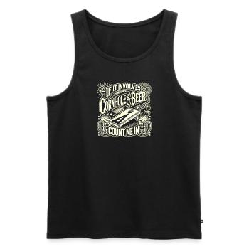 Wenn es um Cornhole und Bier geht, bin ich dabei - Männer Premium Bio Tank Top - Schwarz - Vorne - Michal (187cm)