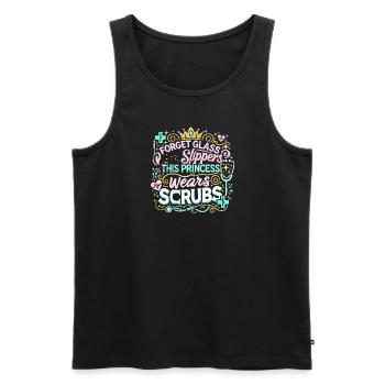 Vergiss die Glaspantoffeln, die Prinzessin trägt - Männer Premium Bio Tank Top - Schwarz - Vorne - Michal (187cm)