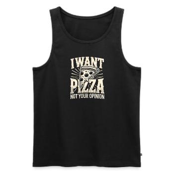 Ich will Pizza, nicht Ihre Meinung - Männer Premium Bio Tank Top - Schwarz - Vorne - Michal (187cm)