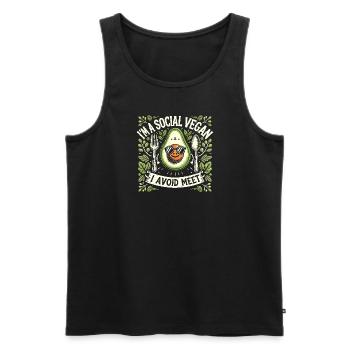 Ich bin ein sozialer Veganer, der Treffen - Männer Premium Bio Tank Top - Schwarz - Vorne - AI Model Male 178 light (178cm)