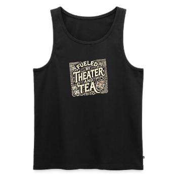 Von Theater und Tee angeheizt - Männer Premium Bio Tank Top - Schwarz - Vorne - Michal (187cm)