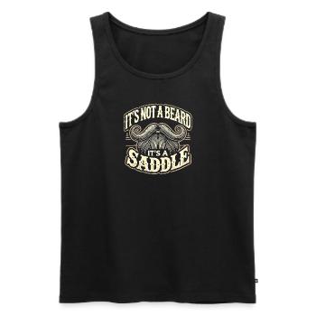 Es ist kein Bart, es ist ein Sattel - Männer Premium Bio Tank Top - Schwarz - Vorne - Michal (187cm)