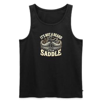 Es ist kein Bart, es ist ein Sattel - Männer Premium Bio Tank Top - Schwarz - Vorne - Michal (187cm)