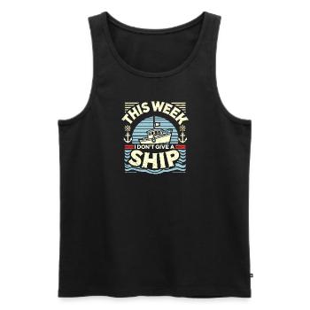Diese Woche schenke ich kein Schiff - Männer Premium Bio Tank Top - Schwarz - Vorne - Michal (187cm)