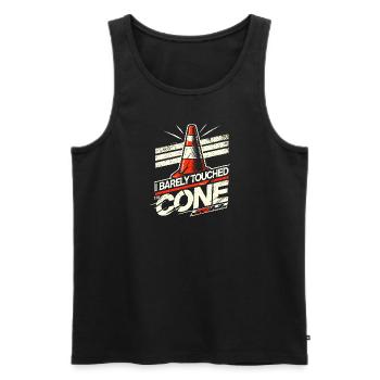 Ich habe den Kegel kaum berührt - Männer Premium Bio Tank Top - Schwarz - Vorne - Michal (187cm)