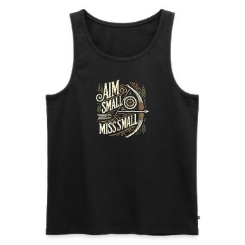Aim Small Miss Small - Männer Premium Bio Tank Top - Schwarz - Vorne - Michal (187cm)