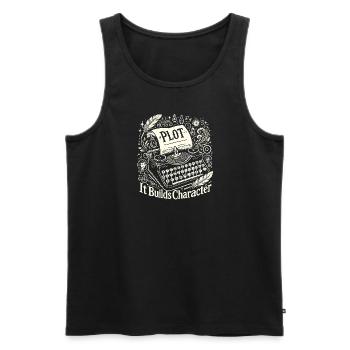 Plot Es baut Charakter auf - Männer Premium Bio Tank Top - Schwarz - Vorne - Michal (187cm)