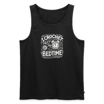 Ich häkle nach der Schlafenszeit - Männer Premium Bio Tank Top - Schwarz - Vorne - AI Model Male 178 light (178cm)