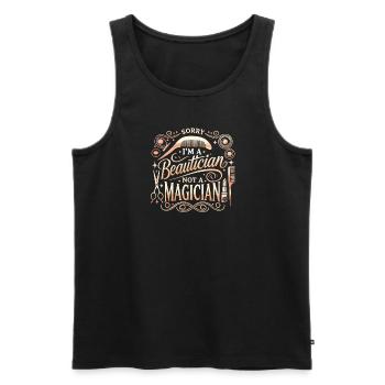Entschuldigung, ich bin Kosmetikerin, keine - Männer Premium Bio Tank Top - Schwarz - Vorne - Michal (187cm)