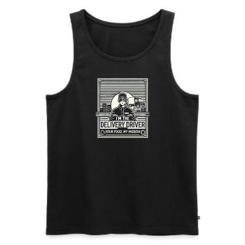 Ich bin der Lieferfahrer - Männer Premium Bio Tank Top - Schwarz - Vorne - Michal (187cm)