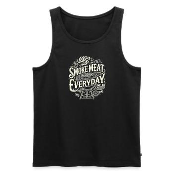 Täglich Fleisch räuchern - Männer Premium Bio Tank Top - Schwarz - Vorne - Michal (187cm)