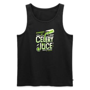 Powered by Selleriesaft - Männer Premium Bio Tank Top - Schwarz - Vorne - AI Model Male 178 light (178cm)