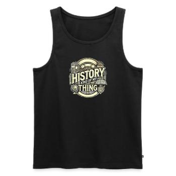 Geschichte ist eine Sache für mich - Männer Premium Bio Tank Top - Schwarz - Vorne - AI Model Male 178 light (178cm)